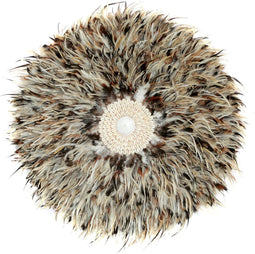 Wanddecoratie Veren Bruin Grijs ( L ) - Diam. 60 cm