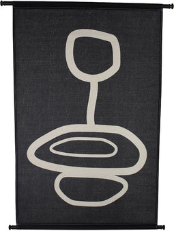 Wanddoek Organisch Polyester Zwart 83x110cm
