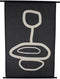 Wanddoek Organisch Polyester Zwart 83x110cm