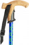 Wandelstok met kurken handvat - blauw