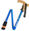 Wandelstok met kurken handvat - opvouwbaar blauw