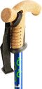 Wandelstok met kurken handvat - opvouwbaar blauw