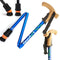 Wandelstok met kurken handvat - opvouwbaar blauw