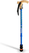Wandelstok met kurken handvat - opvouwbaar blauw