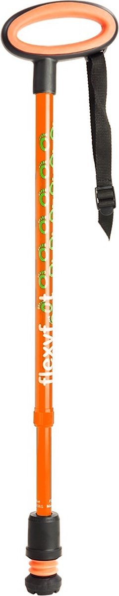 Wandelstok met ovalen handvat - oranje