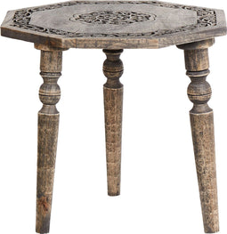 WANDILO - Bijzettafel - Donkerbruin - 48 x 48 cm - Mangohout