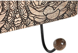 Wandkapstok DKD Home Decor 38 x 6 x 18 cm Natuurlijk Metaal Boeddha Mangohout Orientaals