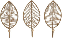 Wandkapstok Home ESPRIT Natuurlijk Jute Metaal 12 x 4 x 26 cm