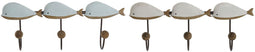 Wandkapstok Home ESPRIT Wit Hemelsblauw Metaal Paulownia hout Walvis 45 x 10 x 17,5 cm (2 Stuks)