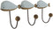 Wandkapstok Home ESPRIT Wit Hemelsblauw Metaal Paulownia hout Walvis 45 x 10 x 17,5 cm (2 Stuks)