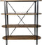 Wandkast 4 planken - 130x39x140 - Metaal/mangohout - zwart