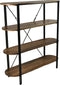Wandkast 4 planken - 130x39x140 - Metaal/mangohout - zwart