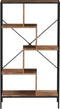 Wandkast boekenkast Stoer - open vakkenkast - industrieel - metaal hout - 147 cm hoog