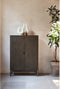 Wandkast Donkerbruin Eikenhout - 90x46x130cm - Arun - Giga Living