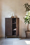 Wandkast Donkerbruin Eikenhout - 90x46x130cm - Arun - Giga Living