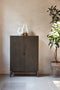 Wandkast Donkerbruin Eikenhout - 90x46x130cm - Arun - Giga Living