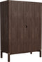Wandkast Donkerbruin Eikenhout - 90x46x130cm - Arun - Giga Living