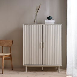 Wandkast Greige Metaal/MDF - 2-Deuren - 100x40x125cm - Palma - Giga Living
