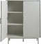 Wandkast Greige Metaal/MDF - 2-Deuren - 100x40x125cm - Palma - Giga Living