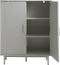 Wandkast Greige Metaal/MDF - 2-Deuren - 100x40x125cm - Palma - Giga Living