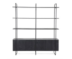 Wandkast James 4drs - zwart | Eleonora