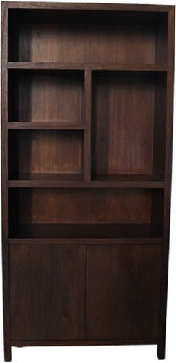 Wandkast met 5 vakken - 100x42x215 - Walnoot - Teak veneer