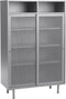 Wandkast Metaal Greige - Schuifdeuren - 90x40x140cm - Veep - Giga Living
