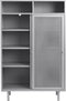 Wandkast Metaal Greige - Schuifdeuren - 90x40x140cm - Veep - Giga Living