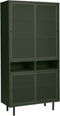 Wandkast Metaal Groen - Schuifdeuren - 2-Deuren - 90x40x180cm - Veep - Giga Living
