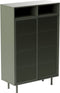 Wandkast Metaal Groen - Schuifdeuren - 90x40x140cm - Veep - Giga Living