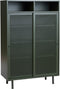 Wandkast Metaal Groen - Schuifdeuren - 90x40x140cm - Veep - Giga Living