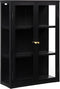 Wandkast Metaal Zwart - 3 Planken - Soft Closing - Kast Carmel - Giga Living