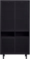 Wandkast Metaal Zwart - Schuifdeuren - 2-Deuren - 90x40x180cm - Veep - Giga Living