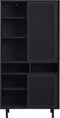 Wandkast Metaal Zwart - Schuifdeuren - 2-Deuren - 90x40x180cm - Veep - Giga Living
