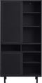 Wandkast Metaal Zwart - Schuifdeuren - 2-Deuren - 90x40x180cm - Veep - Giga Living