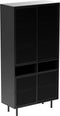 Wandkast Metaal Zwart - Schuifdeuren - 2-Deuren - 90x40x180cm - Veep - Giga Living