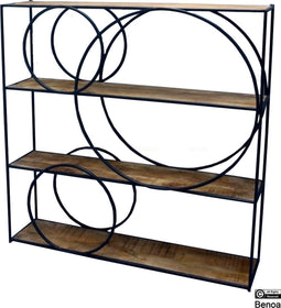 Wandkast - Muurkast- Treeriver Wooden Iron Cabinet - 120 cm - woonkamer - horstdeco