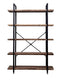 Wandkast Stoer metaal hout industrieel design open boekenkast 178 cm hoog zwart