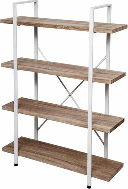 Wandkast Stoer - open boekenkast - industrieel design - 140 cm hoog wit