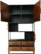 Wandkast Verona - 100x40x200 - Bruin/zwart - Oud hout/metaal