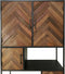 Wandkast Verona - 100x40x200 - Bruin/zwart - Oud hout/metaal