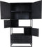 Wandkast Verona - 100x40x200 - Zwart - Mangohout/ijzer