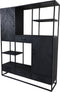 Wandkast Verona - 160x40x200 - Zwart - Mangohout/ijzer