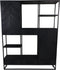 Wandkast Verona - 160x40x200 - Zwart - Mangohout/ijzer