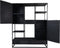 Wandkast Verona - 160x40x200 - Zwart - Mangohout/ijzer
