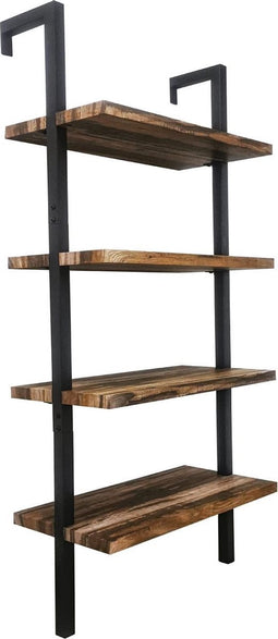 Wandkast wandrek ladder Stoer metaal hout industrieel design open boekenkast 152 cm hoog zwart
