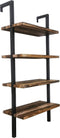 Wandkast wandrek ladder Stoer metaal hout industrieel design open boekenkast 152 cm hoog zwart