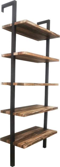 Wandkast wandrek ladder Stoer metaal hout industrieel design open boekenkast 184 cm hoog