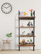 Wandkast wandrek ladder Stoer metaal hout industrieel design open boekenkast 152 cm hoog zwart