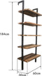 Wandkast wandrek ladder Stoer metaal hout industrieel design open boekenkast 184 cm hoog